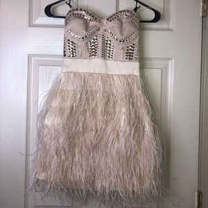Bebe feather cocktail dress